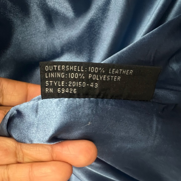 Wilsons Maxima Blue 100% Leather Cafe Racer Style Jacket Womens - Picture 9 of 9